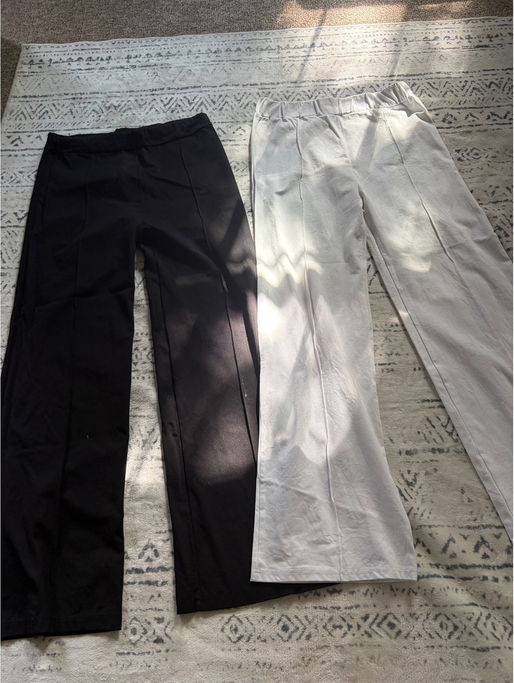Set of Two Wide Leg dress Pants in Black and White, Size XL